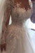 Gorgeous Long Sleeves Ivory Lace Applique Ball Gown Long Wedding Dresses, WD1109